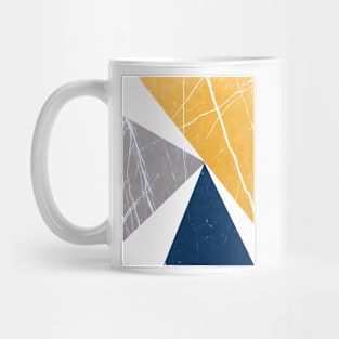 Abstract Pattern Triangles Blue / Yellow / Gray Mug